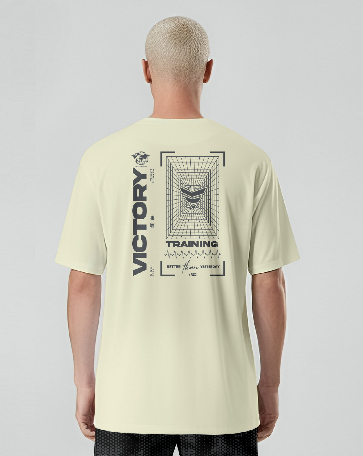 Camiseta oversize (victory space marfil)