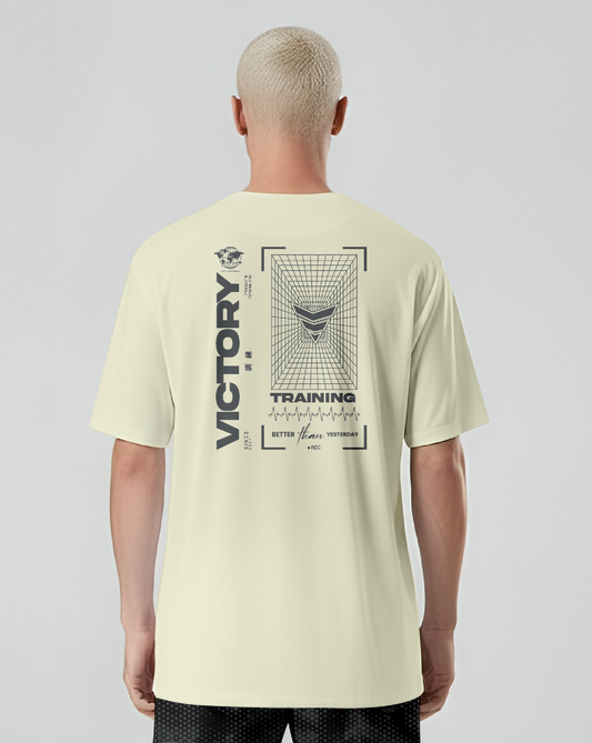 Camiseta oversize (victory space marfil)