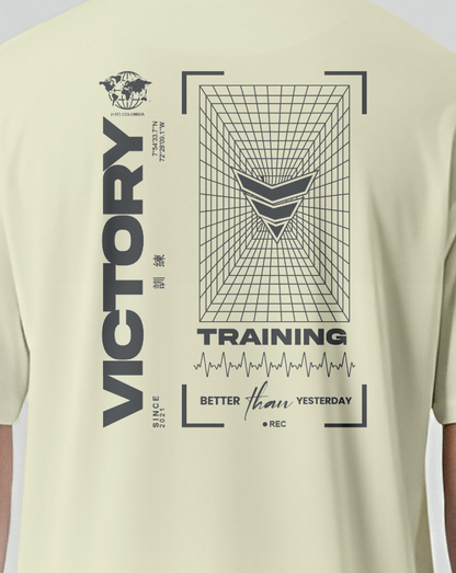 Camiseta oversize (victory space marfil)