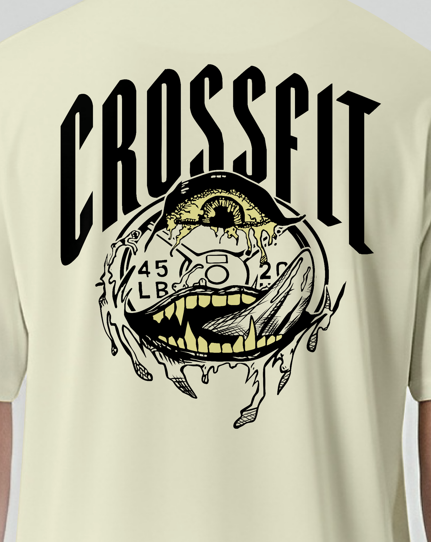 Camiseta oversize (monster disco marfil)