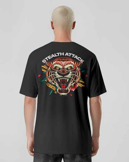 Camiseta oversize (old school tiger)