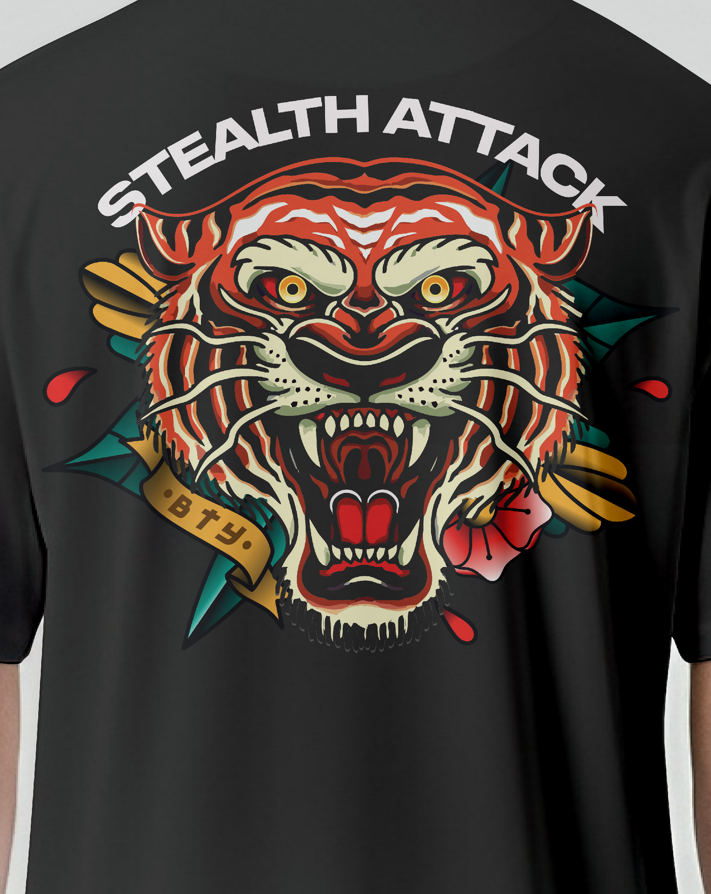 Camiseta oversize (old school tiger)