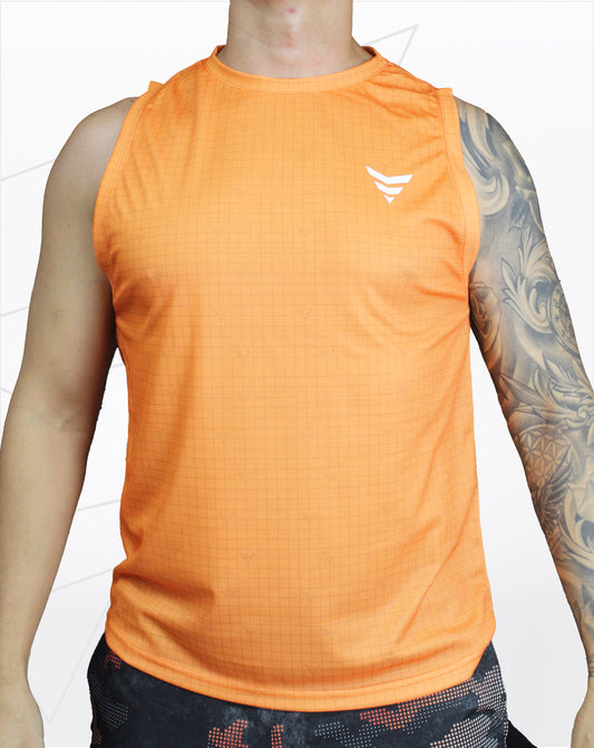 Camiseta tank (orange cuadricula)