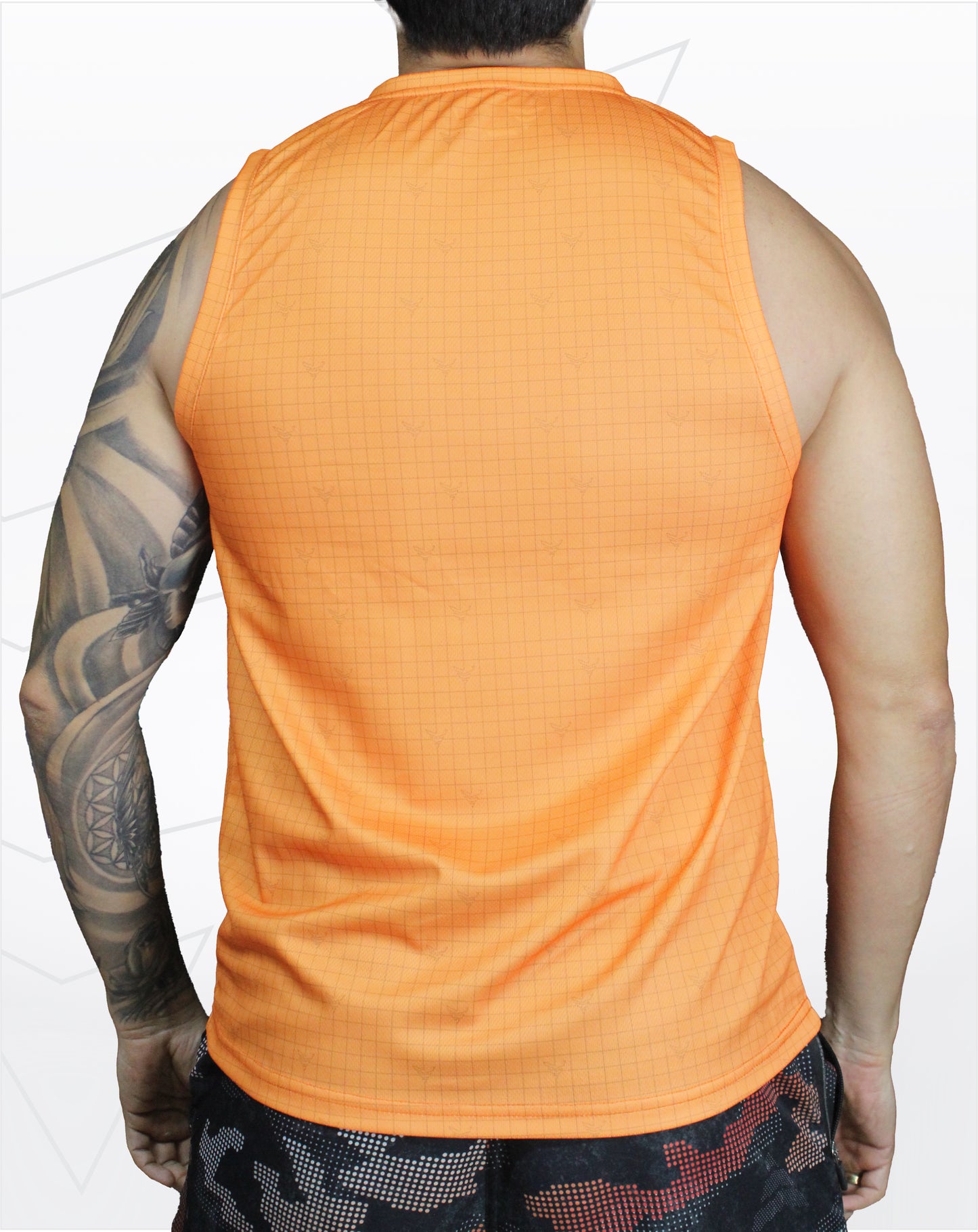 Camiseta tank (orange cuadricula)