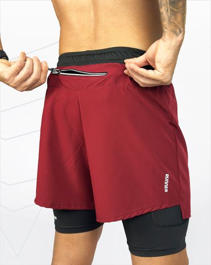 Pantaloneta running (vinotinto)