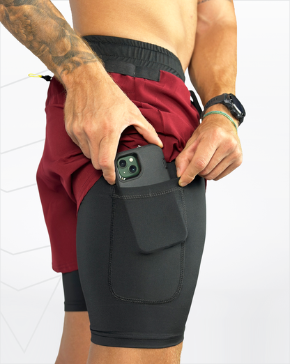 Pantaloneta running (vinotinto)