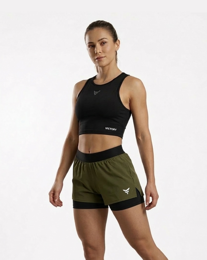 Short 2 en 1 (oliva)