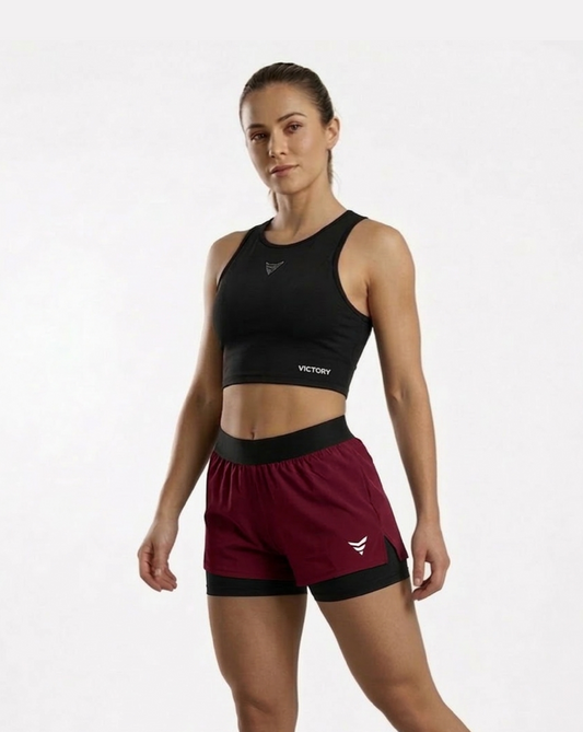 Short 2 en 1 (vinotinto)