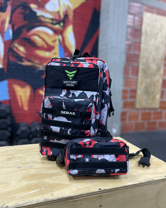 Morral táctico 45lt. (Camu rojo)