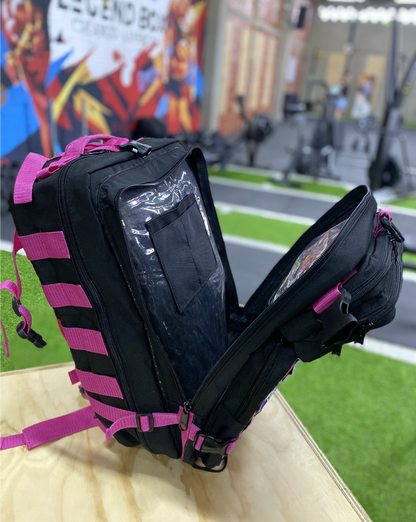 Morral táctico 45lt. (negro rosa)