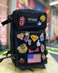 Morral táctico 45lt. (negro rojo)
