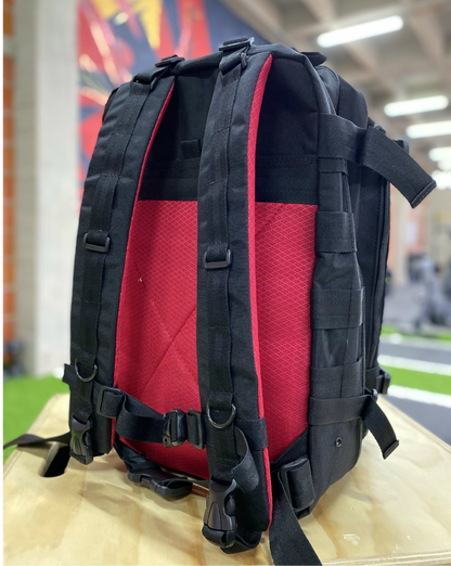 Morral táctico 45lt. (negro rojo)